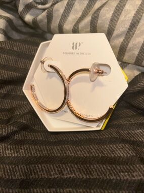 Bomb party moonstone hoop earrings